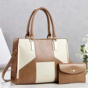 Fashion Elegant Trend Large Capacity Color Block Tote Bag