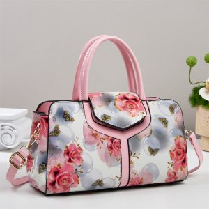 Trendy Luxury Stylish Floral Pattern PU Tote Large