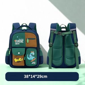 Fashion Color Contrast Schoolbag Multi-layer Easy to Store