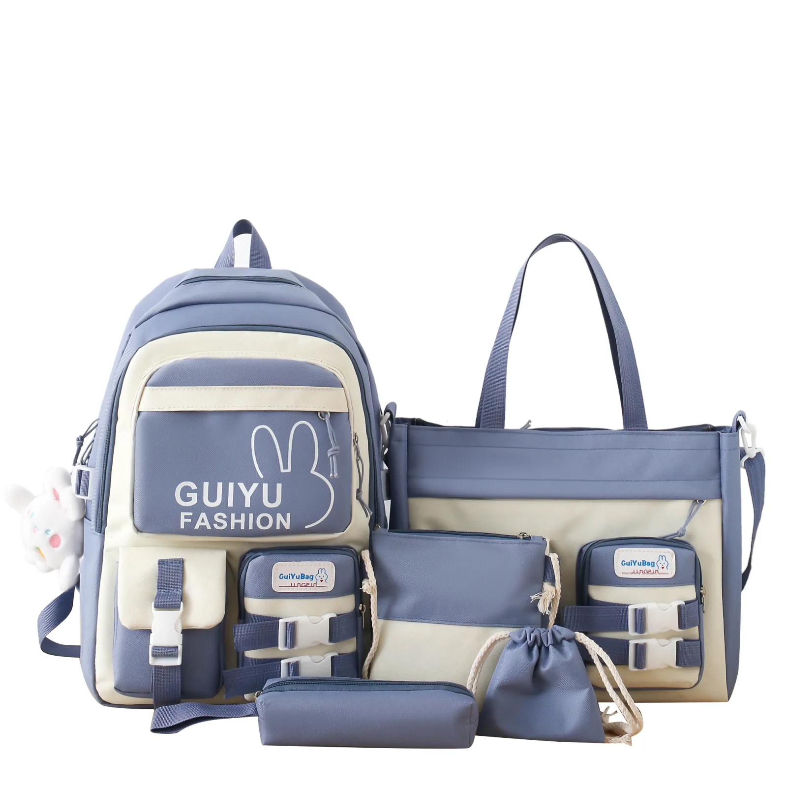New Fashion High Appearance Level Schoolbag Large Capacity Portable Three-piece Backpack Assorted Anti-splashing Bag