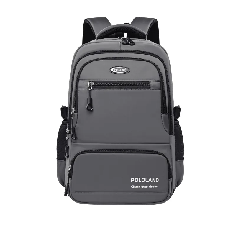 New Solid Color Leisure Backpack Commuting Large Capacity School Bag Wear-resistant Waterproof Computer Bag