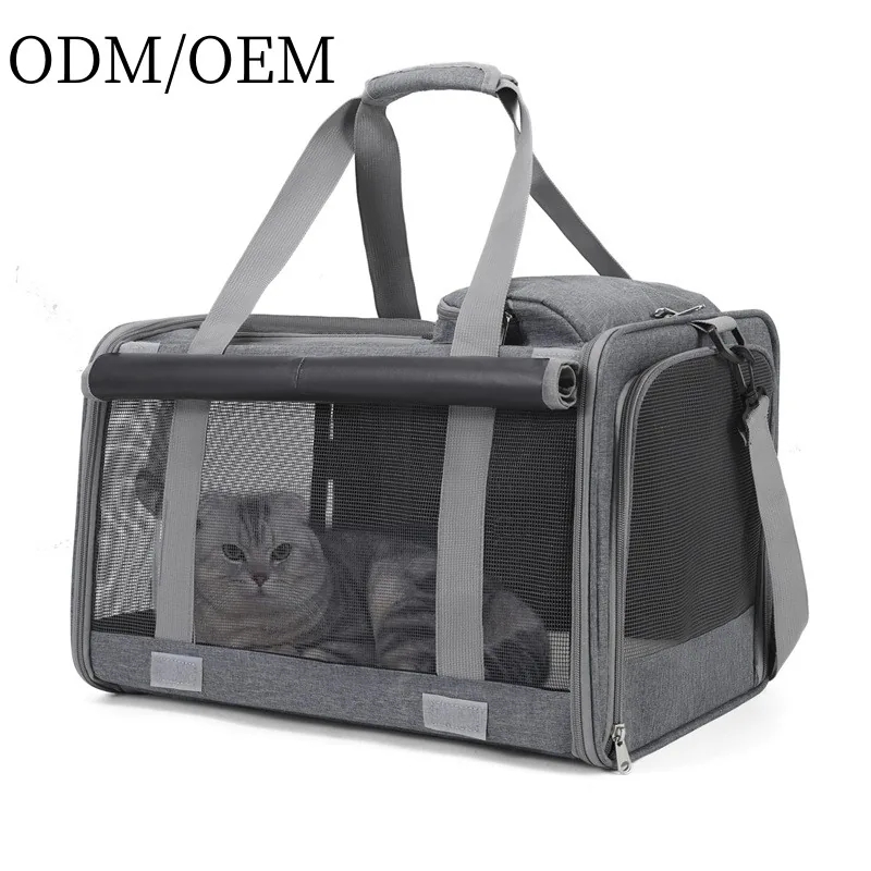 Portable Cat Carrier Bag with Breathable Mesh Panels Versatile Single Shoulder Handheld Pet Travel Tote Outdoor Use