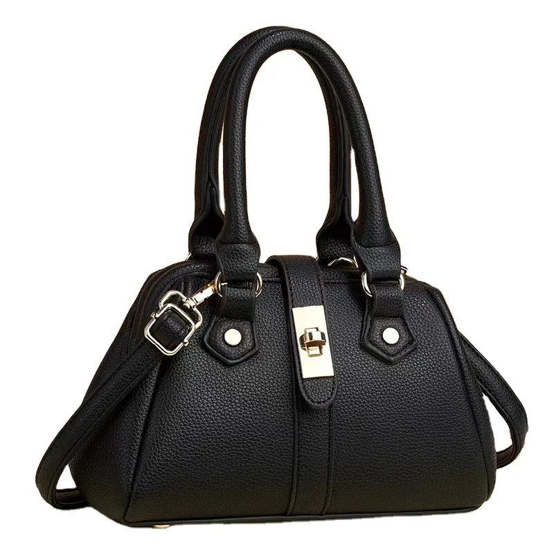 Women's Retro Simple Elegant Shoulder Bag Large Capacity Versatile Fashionable Solid Color with Rivet Decoration Made From PU
