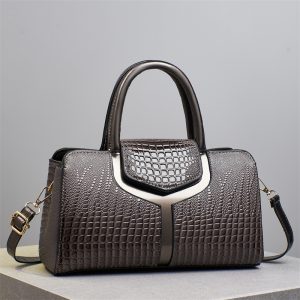 Versatile Large Purses Fashionable Leather Crocodile Retro