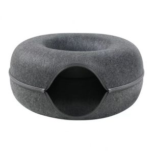 Felt Donut Tunnel Cat Bed Wholesale, Detachable Semi-Closed